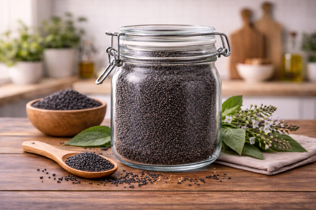 Nutritional value of basil seeds per 100g