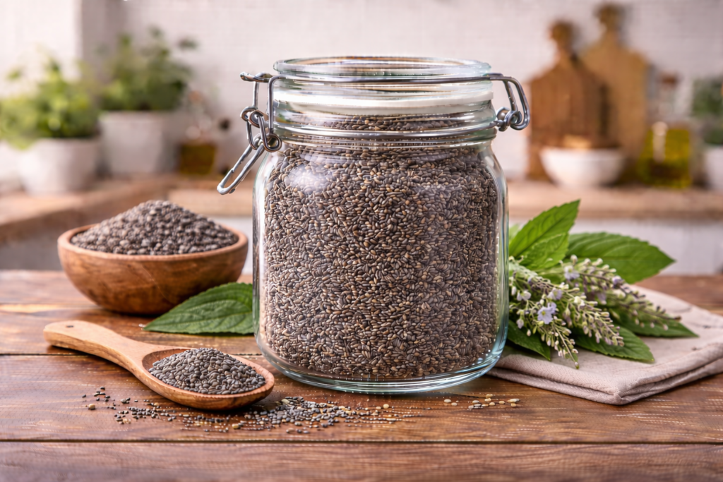 Nutritional value of chia seeds per 100g