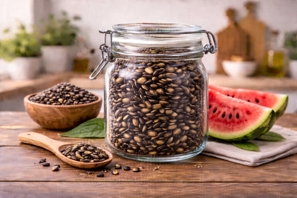 Nutritional value of watermelon seeds roasted per 100g