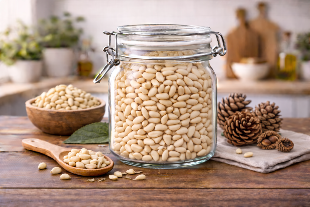 Nutritional value of pine nuts per 100g