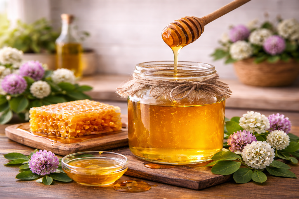 Nutritional value of clover honey per 100g